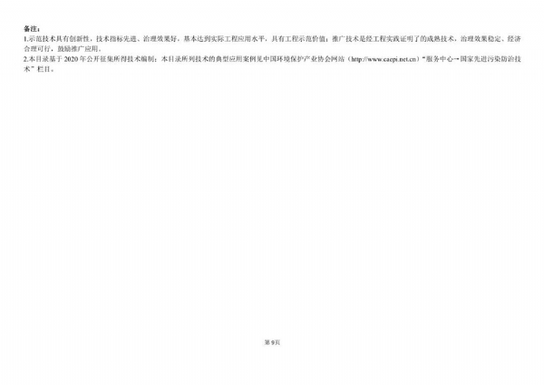《2020年国家先进污染防治技术目录（固体废物和土壤污染防治领域）》（公示稿）
